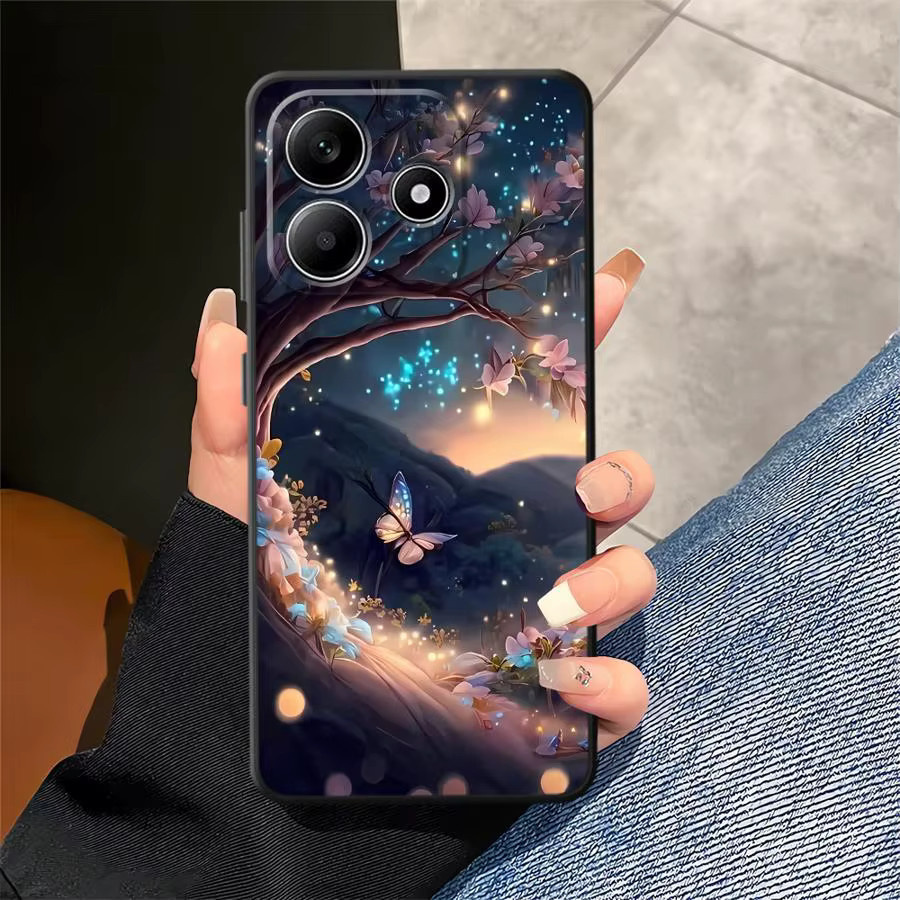 Schmetterling Handyhülle für Xiaomi Redmi Note Serie in Schwarz mit weichem Material - Bild 4