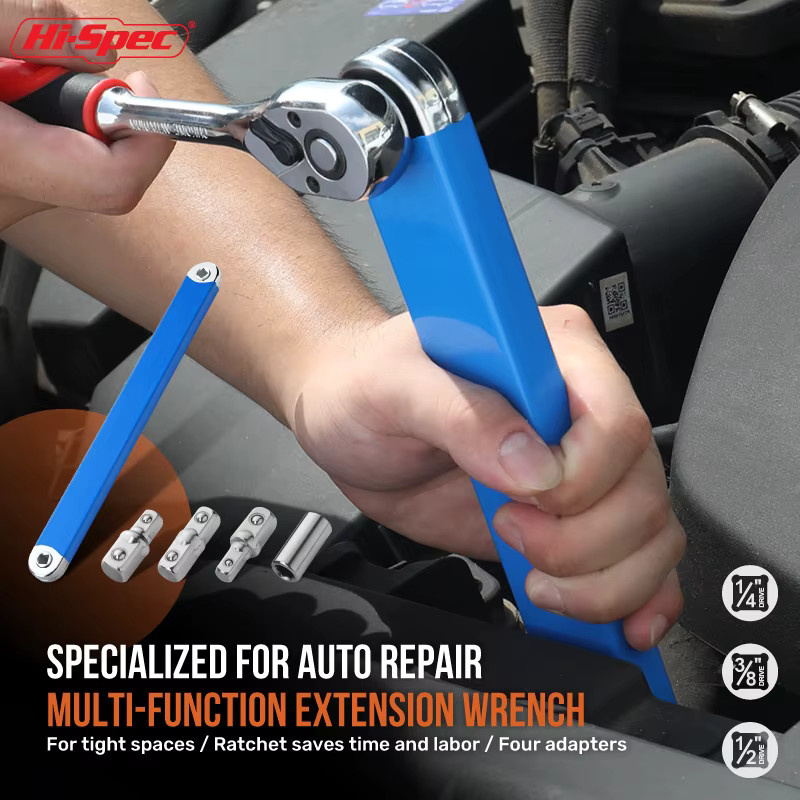 Hi-Spec Offset Ratsche und Drehmoment Verlängerung Wrench Set Mechanische Werkzeuge Steckschlüssel Set für Auto und Handwerk - Bild 5