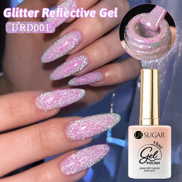 UR SUGAR Chameleon Pink Purple Gel-Nagellack, 15 ml, Glitzer - Bild 1