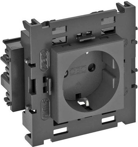 OBO Bettermann Geräteeinsatz Steckdose in Grau B/H/T: 86 x 76 x 42 mm - Bild 1
