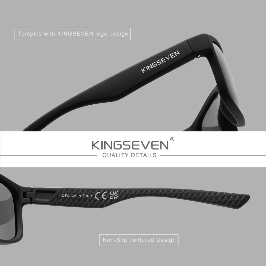 KINGSEVEN Sonnenbrille, Vollrand, Square, Kunststoff, Schwarz, Damen, polarisiert - Bild 2