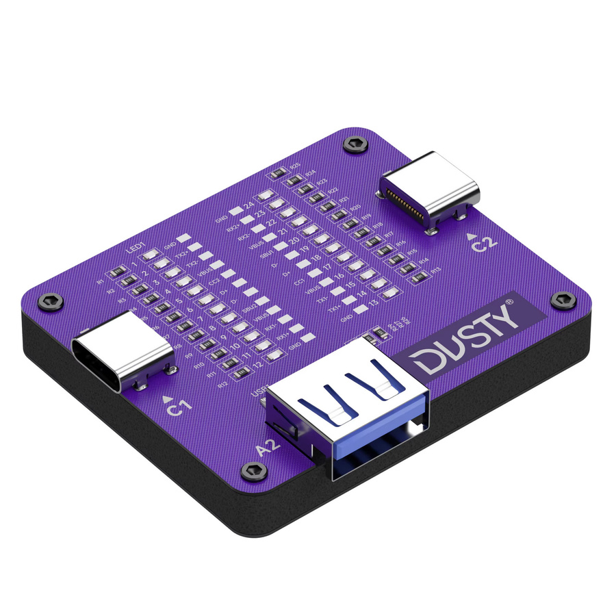 DUSTY TC-24 Typ-C-Kabeltester für Schnellladekabel, 24-polig, batteriebetrieben mit CR2032, Kontinuitätsprüfer für die Telefonreparatur, Farbe: Purple - Bild 6
