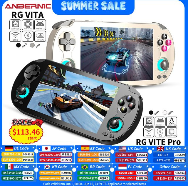 ANBERNIC RG VITA / RG VITA Pro Handheld-Spielekonsole mit Android, Bluetooth und 5000mAh Akku in Grau - Bild 1