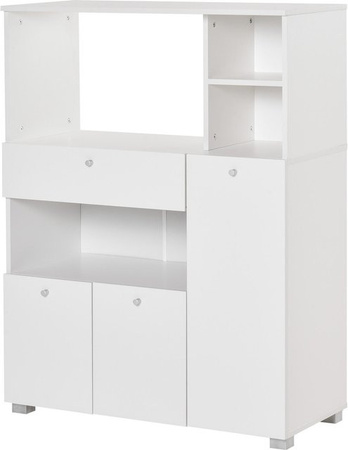 LightBuying Mikrowellen-Schrank als Küchenschrank und Mehrzweck-Aufbewahrungseinheit in Weiß, B/T/H: 90 x 40 x 120 cm