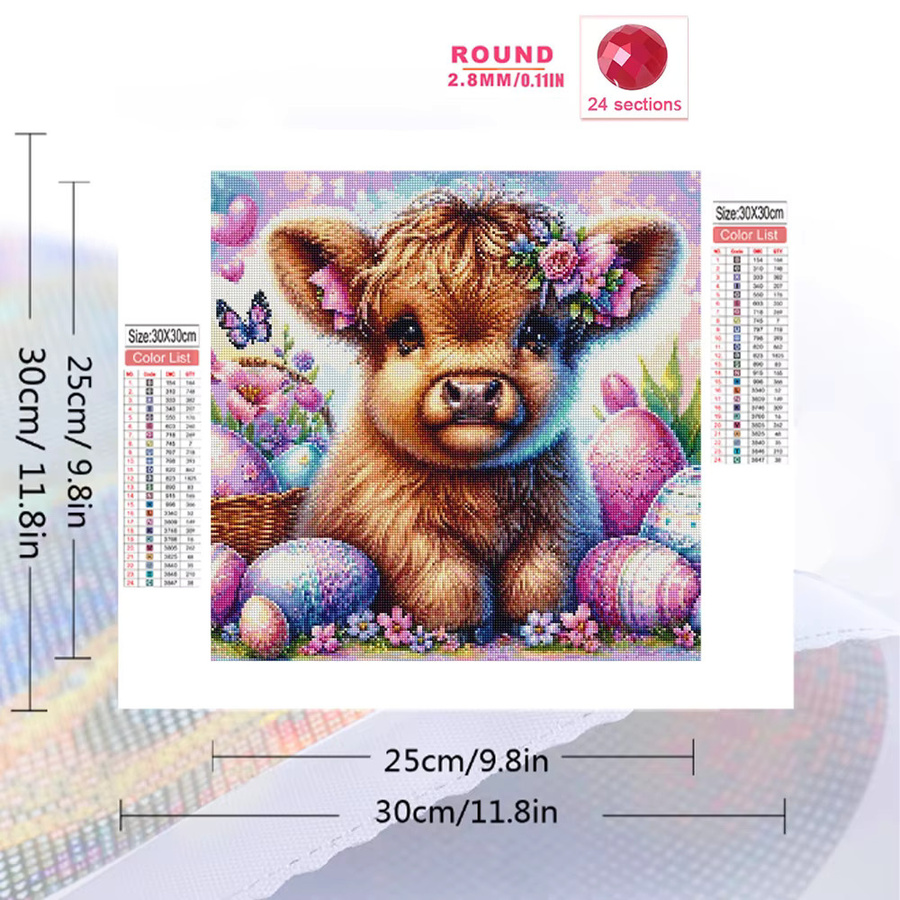 Momoart Diamant-Stickerei Bastelset Rinder-Mosaik DIY Diamantmalerei in Multicolour, B/B/H: 20 x 20 x 20 cm - Bild 2