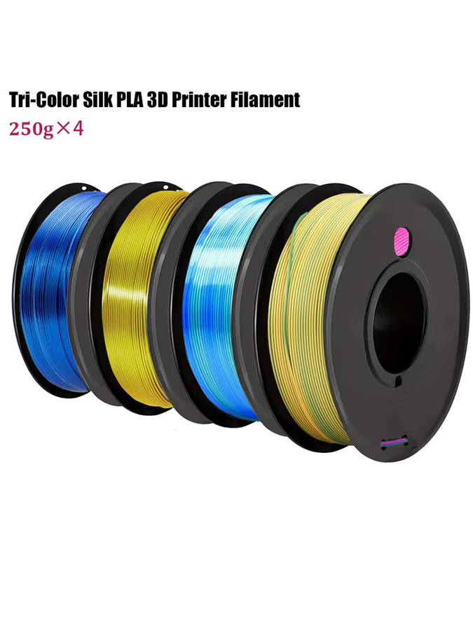 3D Maliang Tri-Tone Silk PLA 3D-Drucker-Filament 1,75 mm Aurora Color Shift Multicolour, 4 x 250 g - Bild 4