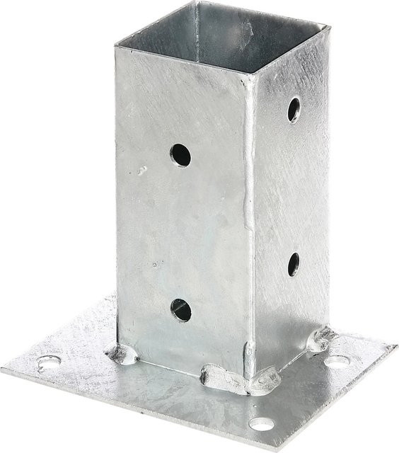 GAH Alberts Aufschraubhülse aus Stahl, feuerverzinkt, Farbe: Silber, B/H/T: 150 x 114 x 143 mm - Bild 1