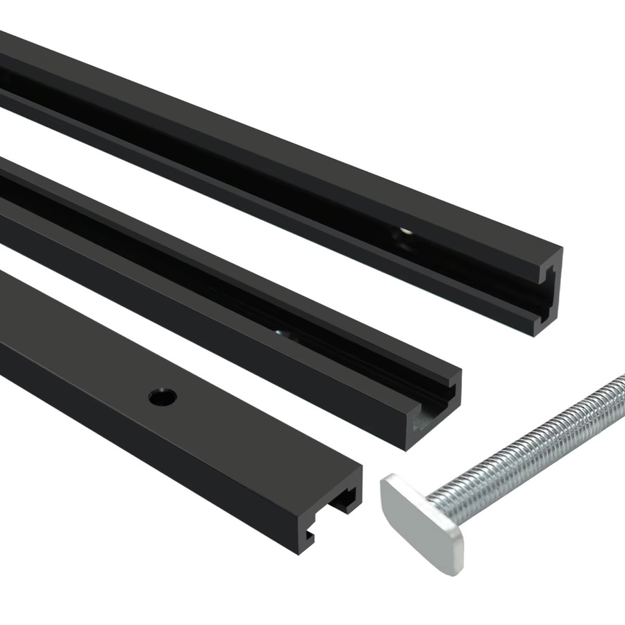 FNICEL 2 Stück T-Track Gehrungsschiene Jig aus Aluminiumlegierung in Schwarz für Router-Tisch und Bandsägen - Bild 2