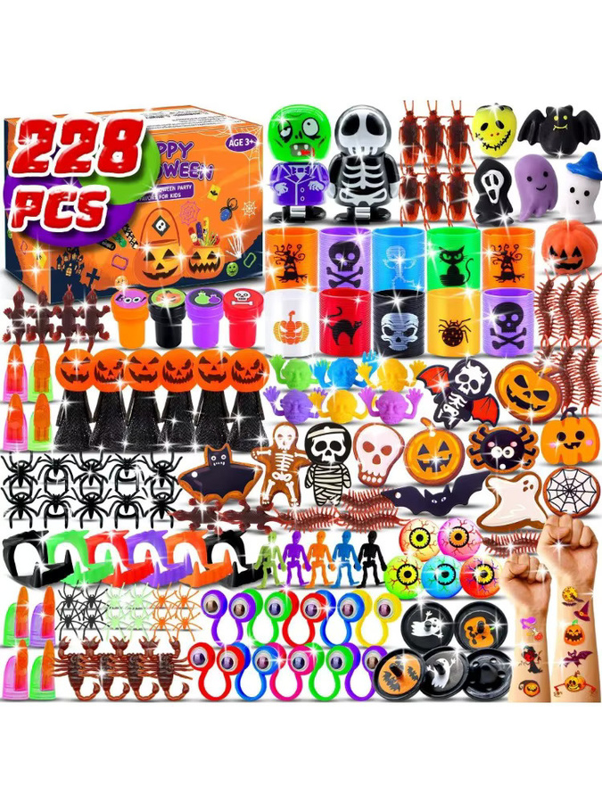 228-teiliges Halloween-Party-Set mit bunten Kunststoff-Geschenken für Kinder und Karnevalsparty-Auszeichnungen - Bild 5