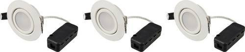 Sygonix SY-6610778 LED-Einbauleuchte 3er Set, Weiß, dimmbar und verstellbar, Warmweiß - Bild 1