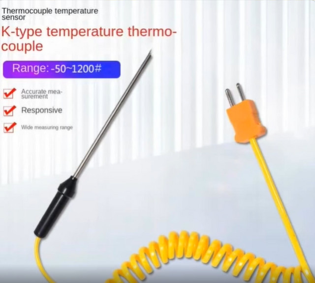 Aideepen K-Typ Thermoelement Sondensensor robustes Messwerkzeug mit Drahtkabel für Temperaturen von -50 °C bis 1200 °C - Bild 1