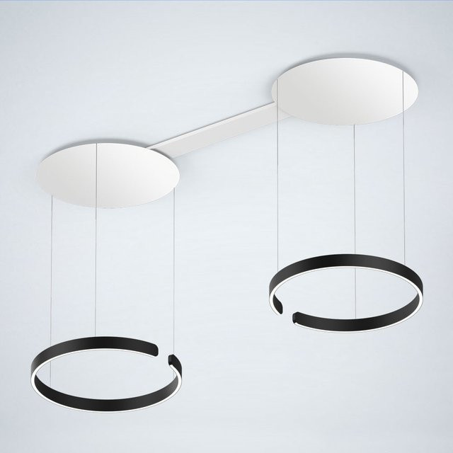 Occhio Mito sospeso due LED-Pendelleuchte in Weiß matt und Schwarz matt mit Occhio air Modul, höhenverstellbar von 50 bis 200 cm, dimmbar mit CCT-Steuerung (2700K - 4000K) - Bild 1