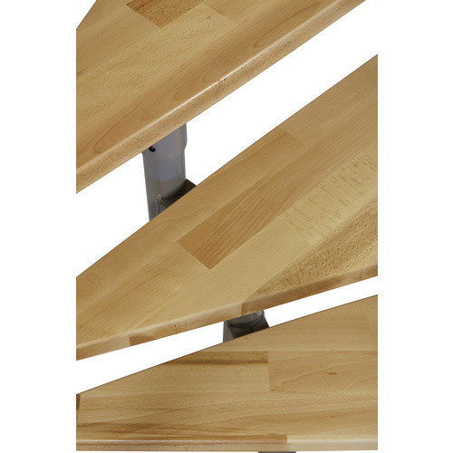 Minka Raumspartreppe Style Turn in Buche mit silberfarbenem Design für eine Geschosshöhe bis 304 cm - Bild 2