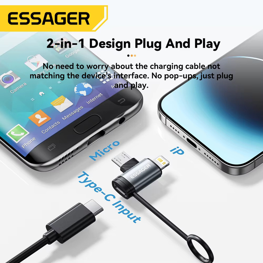 Essager USB-C auf Lightning Mikroadapter mit 3 A Schnellladefunktion für iPhone 14 und Huawei - Bild 4