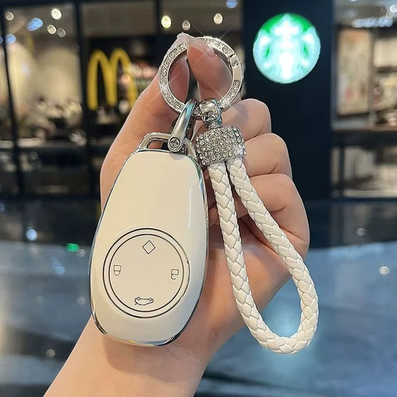 TPU Autoschlüssel-Hülle für Leapmotor T03 C10 C11 C16 C01 B10 B01 B05 S01 mit NFC-Karten-Schlüsselanhänger in Schwarz - Bild 2