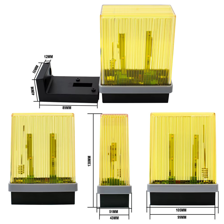 Scimagic-RC Sicherheitsschutz Blinklicht in Gelb für Torlichtalarm 12V-265V AC/DC - Bild 6