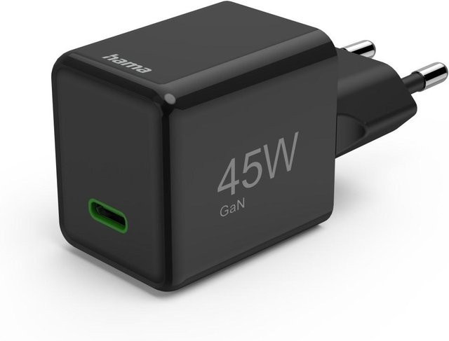 Hama GaN Schnellladegerät mit USB-C und PD 45 W in Schwarz - Bild 1