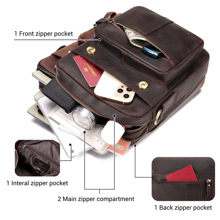 HUMERPAUL Messenger Handtasche, Rindsleder, Herren - Bild 3