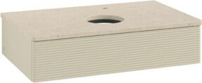 V&B Waschtischunterschrank Antao mit Frontstruktur in Grau lackiert, B/T/H: 80 x 50 x 19 cm - Bild 1