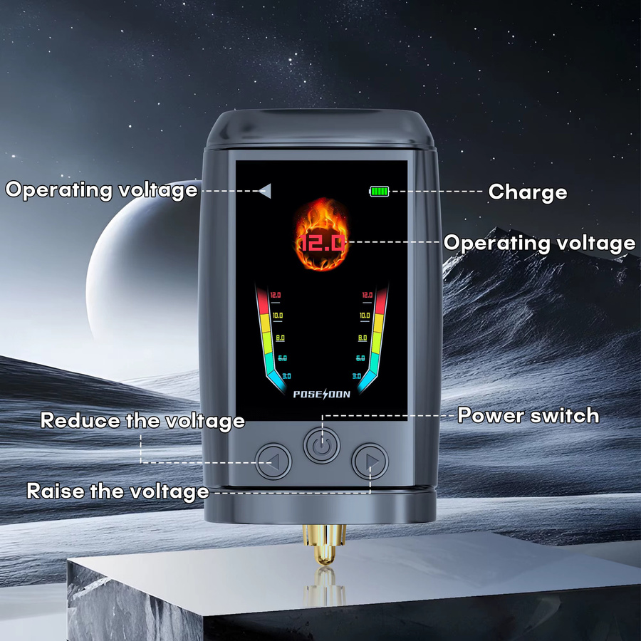 Poseidon Tattoo Kit V5, Tattoo Maschine, Drahtlos - Bild 3