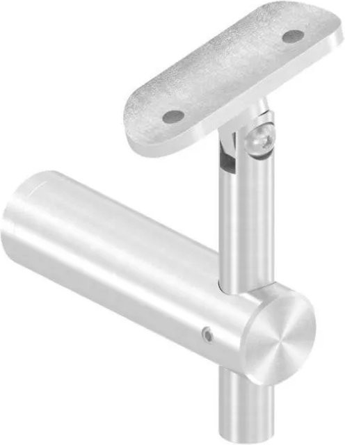 FeNau Handlaufhalter aus Edelstahl in Silber für Rohr 42,4 mm mit Gelenk und Wandabstand 80 mm zum Anschrauben - Bild 1
