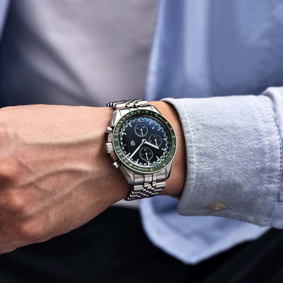 Pagani Design Chronograph, Quarz, Edelstahl, Schwarz, Silber, Herren - Bild 2