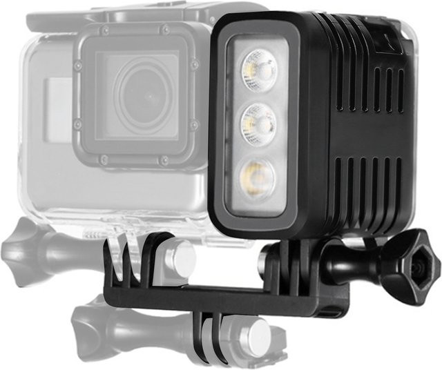 Wasserdichtes LED-Unterwasser-Fülllicht für GoPro HERO 4 Bewegungskameras, Schwarz, bis 45 m Tiefe - Bild 1