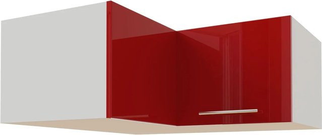 Feldmann-Wohnen Eckaufsatzschrank Brerra Küchenschrank in Weiß und Karminrot Hochglanz B/T/H: 90 x 36 x 90 cm - Bild 1