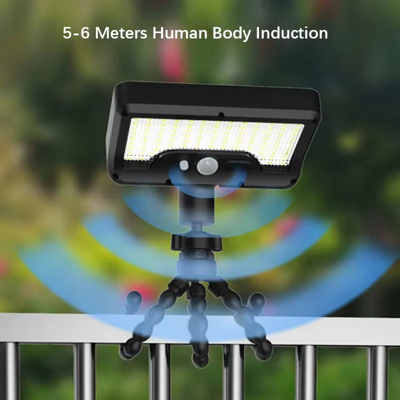 SHENZHITECH Intelligente Solar-Bewegungssensorleuchte mit 92 LED-Perlen in Schwarz, 3 Modi, verstellbarer Halterung und USB-Aufladung - Bild 3