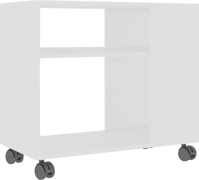 vidaXL Beistelltisch in Weiß aus Holzwerkstoff mit Rollen, B/T/H: 70 x 35 x 55 cm - Bild 1