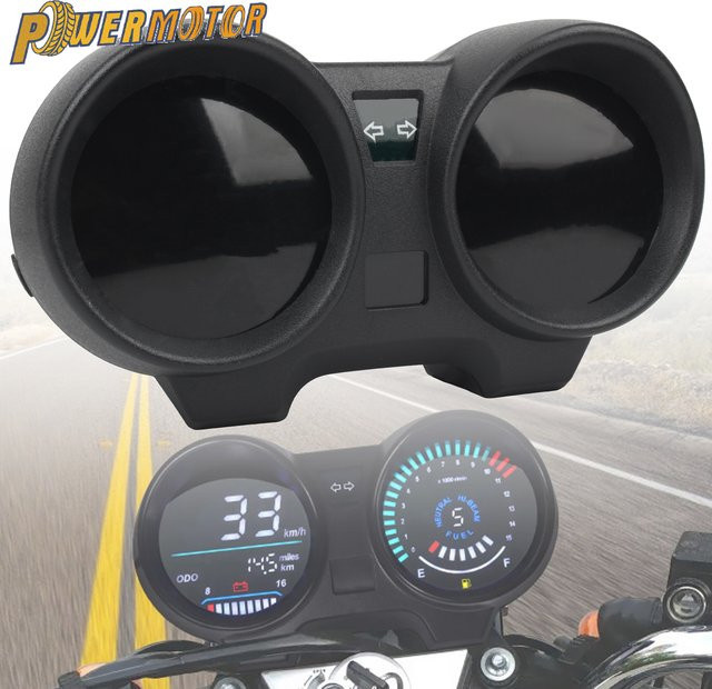 PowerMotor Digitales Motorrad RPM Meter LED Dashboard in Schwarz für Honda CG 150, Fan 150 und TITAN 150 - Bild 1