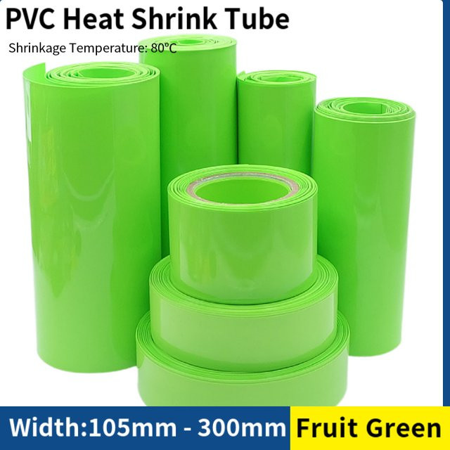 PVC-Schrumpfschlauch Obstgrün zur Isolierung von 18650 Lipo-Akkus und Kabeln - Bild 1
