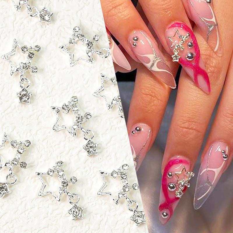 NATAWA Pentagramm Stern Nail Art Charme, 10 Teile, Unisex - Bild 2