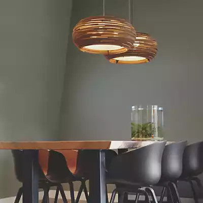 Graypants Scraplights Ohio Pendelleuchte aus Holz in Grau und Braun, Durchmesser: 82 cm - Bild 1