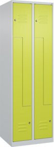 C+P Z-Spind Classic PLUS Spind mit 4 Fächern und Zylinderschloss, Farbe Grau/Grün, H x B x T: 185 x 60 x 50 cm - Bild 1