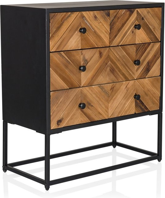 hjh LIVING Sideboard SANTJAGO BLACK SUN L in Schwarz und Braun mit modernem Design - Bild 1