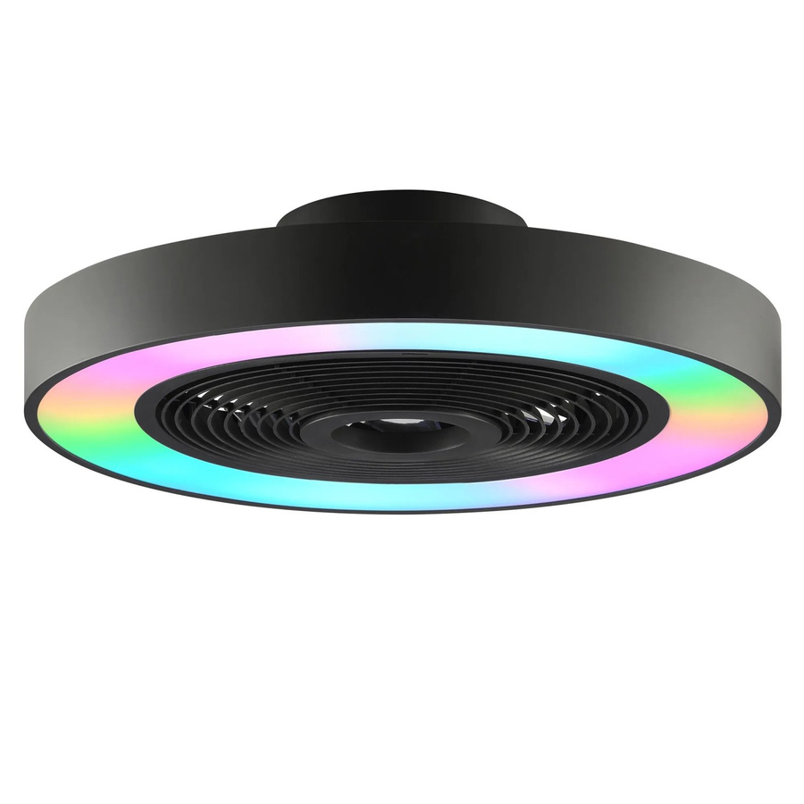 Brilliant LED-Deckenleuchte Catania mit Ventilator in Schwarz, dimmbar mit Fernbedienung und RGBIC-Effekten, Durchmesser: 48,6 cm - Bild 2
