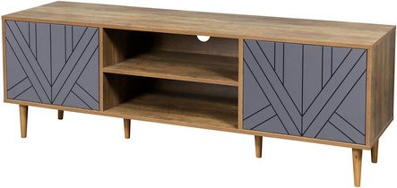 Möbilia Lowboard modern in Beige und Grau aus MDF und Holz, B/T/H: 160 x 40 x 55 cm - Bild 1