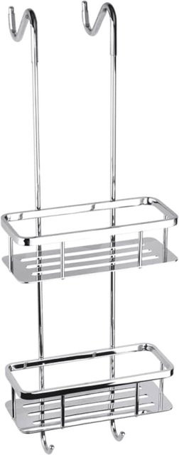 Brillantbad BYTRO Doppelseifenkorb zum Einhängen aus Edelstahl und Messing in Silber, B/T/H: 20,5 x 25,0 x 70,5 cm - Bild 1