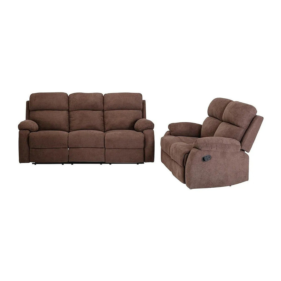 Vente-unique Couchgarnitur Tolzano in Braun, L-Form mit 3-Sitzer und 2-Sitzer, Breite: 201 cm, Tiefe: 146 cm - Bild 2