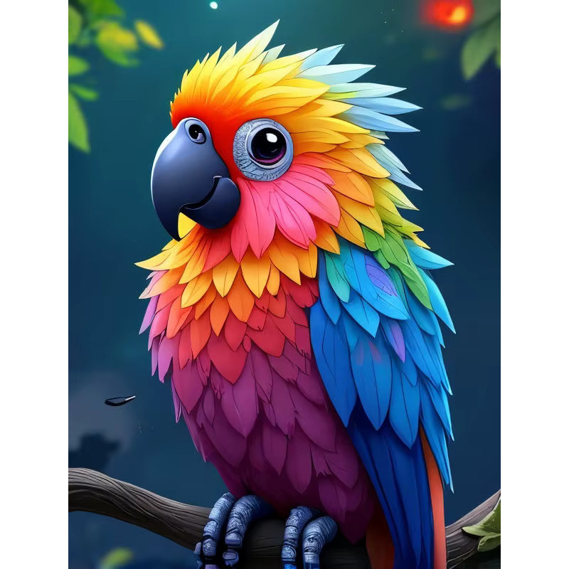 HUACAN Diamantmalerei Set Lebendiger Papagei mit 5D Harzperlen als DIY Kunst Mosaik Wanddekoration, Mehrfarbig, Breite: 30,0 cm, Höhe: 20,0 cm - Bild 5