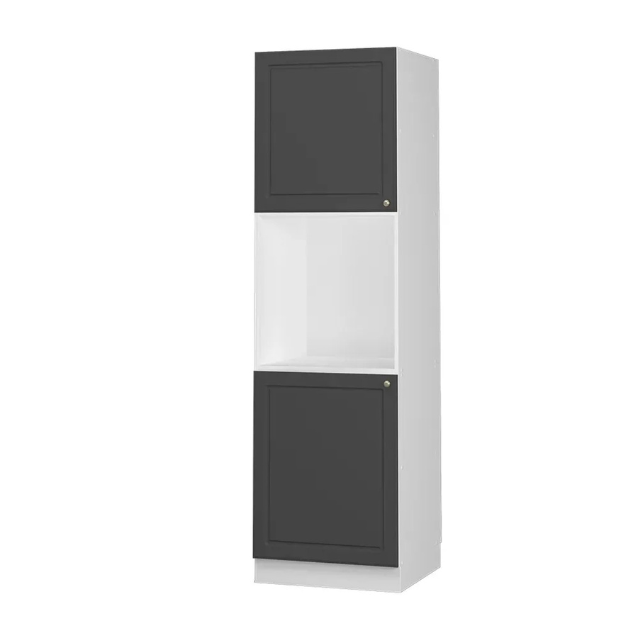 Vicco Herdumbauschrank Fame-Line in Anthrazit-Gold/Weiß mit offenen Regalfächern und Soft-Close-Türen, Breite: 60 cm, Höhe: 206 cm, Tiefe: 58 cm - Bild 2