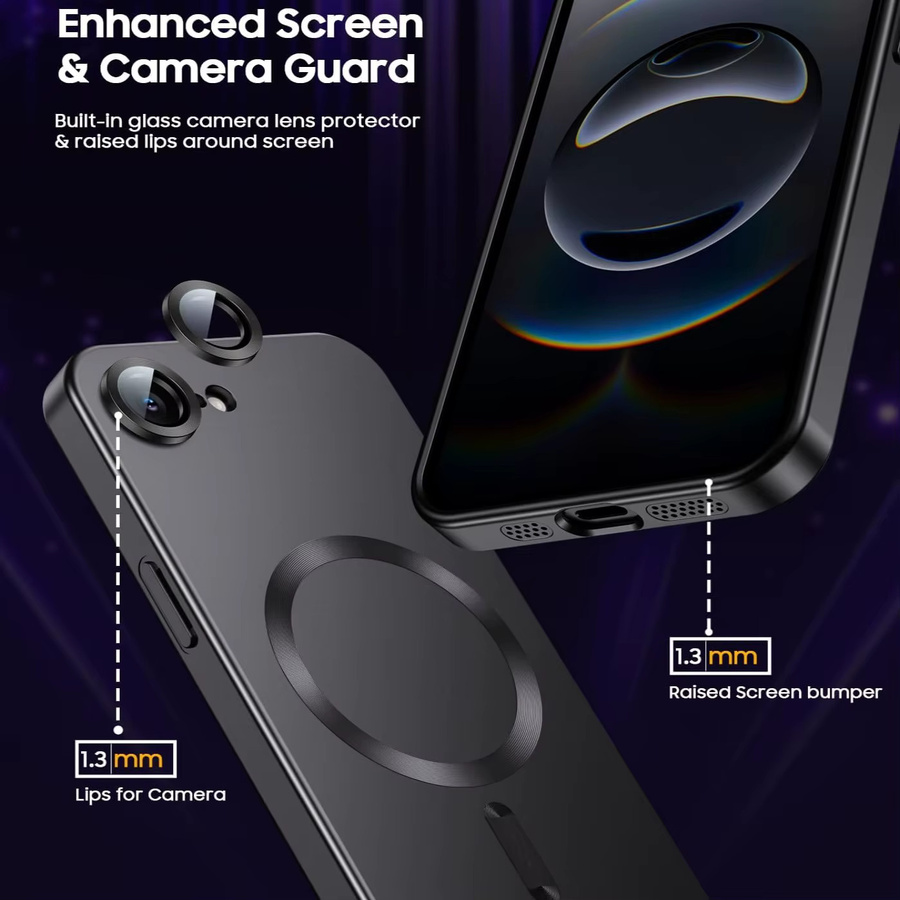 Schutzhülle für Apple iPhone 17e und iPhone 16e mit Magnetfunktion und integriertem Kameraschutz, stoßfest und schlank, in Blau oder Schwarz - Bild 3