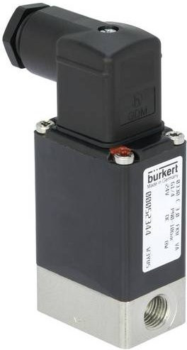 Bürkert Magnetventil 180208 0330 in Messing mit 230V, Schwarz - Bild 1