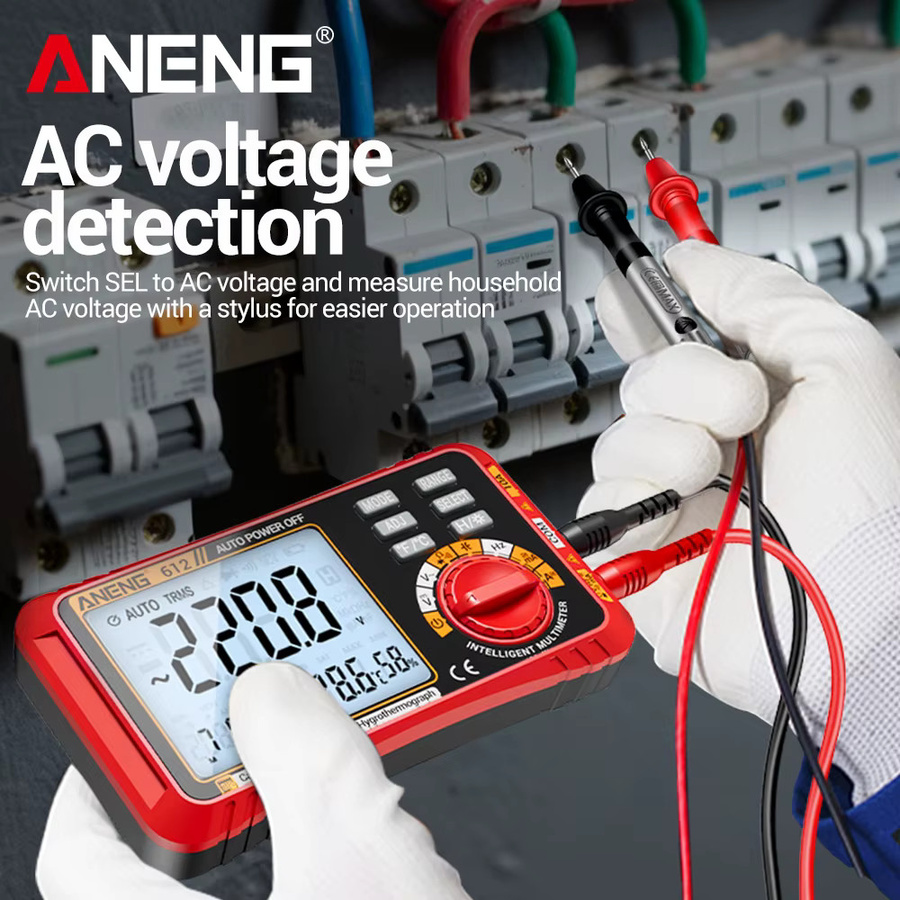 ANENG Professionelles Digitales Multimeter 612 in Schwarz für AC/DC Strom- Spannungs- und Kapazitätsmessung - Bild 2