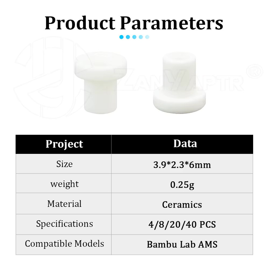 AMS Keramik-Auge für Bambu Lab X1 und P1 Serie, Filament-Zufuhranschluss-Schutz in Weiß - Bild 3
