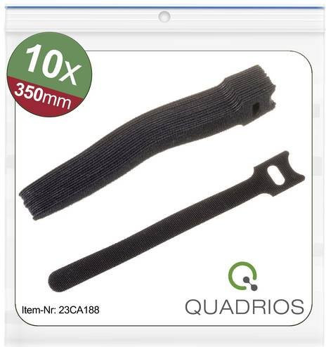Quadrios 23CA188 Klettkabelbinder zum Bündeln in Schwarz, 10 Stück, Länge: 35 cm, Breite: 1,4 cm - Bild 1