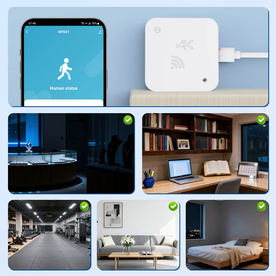 Tuya Zigbee Anwesenheitssensor MmWave Radar-Detektor mit Luminanzsensor in Weiß, kompatibel mit Yandex Alexa - Bild 3