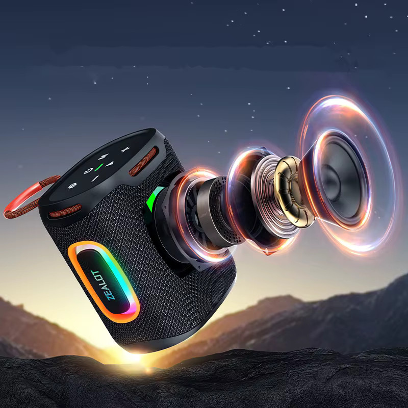 BlitzWolf S122 Kabelloser Bluetooth-Lautsprecher mit 25W, Wasserdicht, Lichteffekt und Bass-Boost, Schwarz, 6000mAh Akku - Bild 2