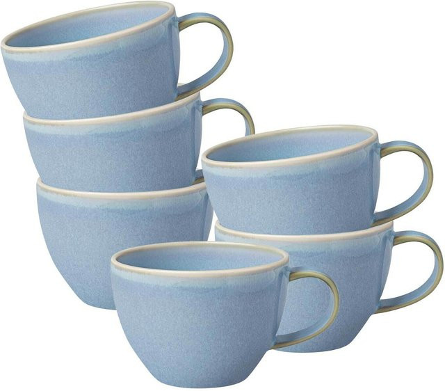 Villeroy & Boch like. by Crafted Kaffeetassen aus Keramik, Blau, 6er Set, 247 ml pro Tasse - Bild 1